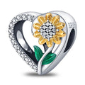 Charm Girasol Diamantado en Plata S925