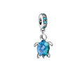 Charm Colgante Tortuga Azul en Plata S925