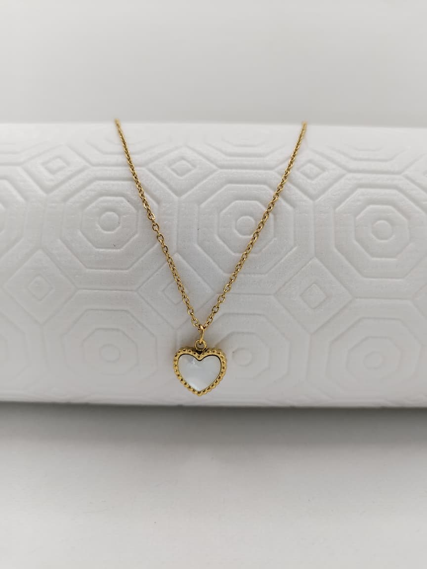 Cadena Dije Corazón Blanco Para Dama
