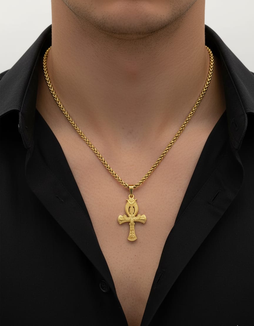Cadena con Cruz Egipcia Para Caballero
