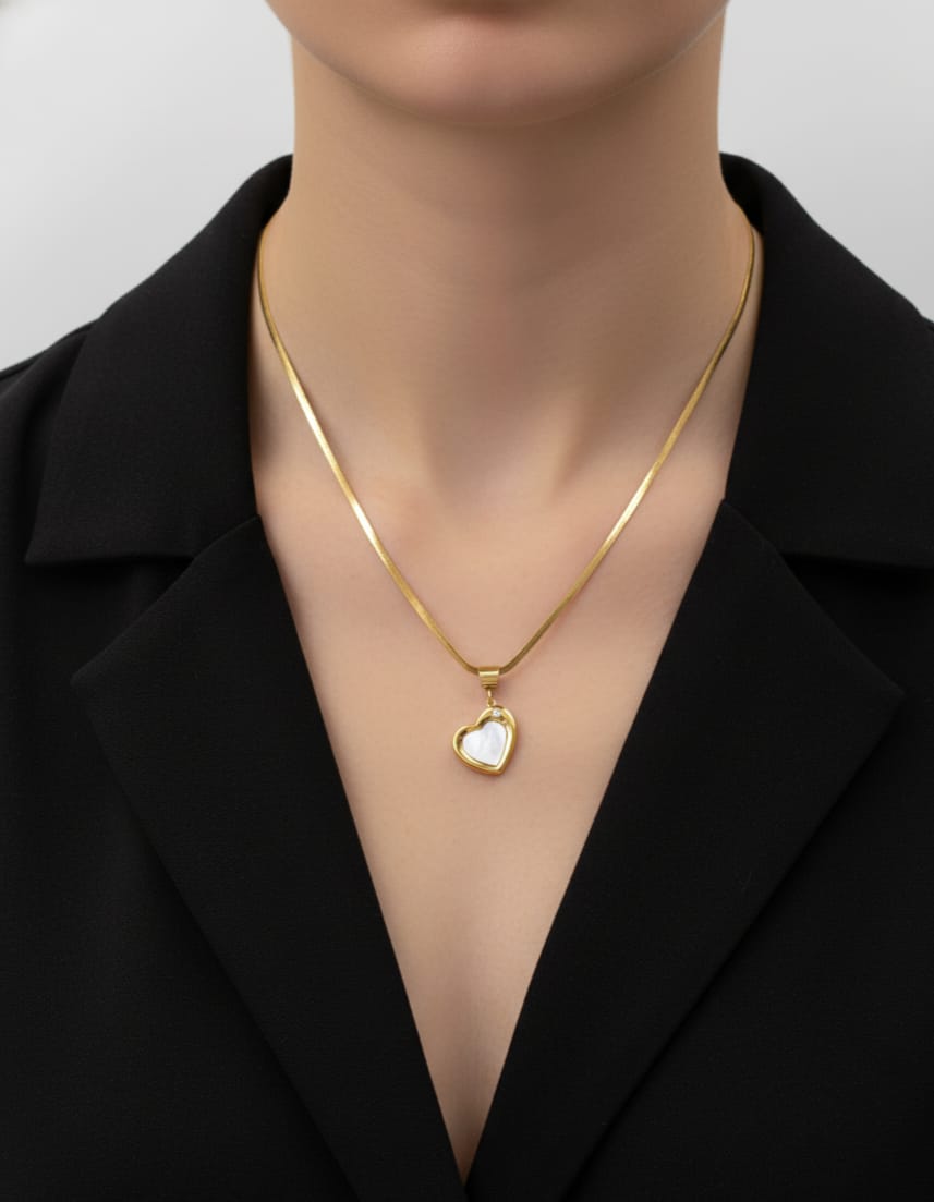 Cadena White Heart Para Dama