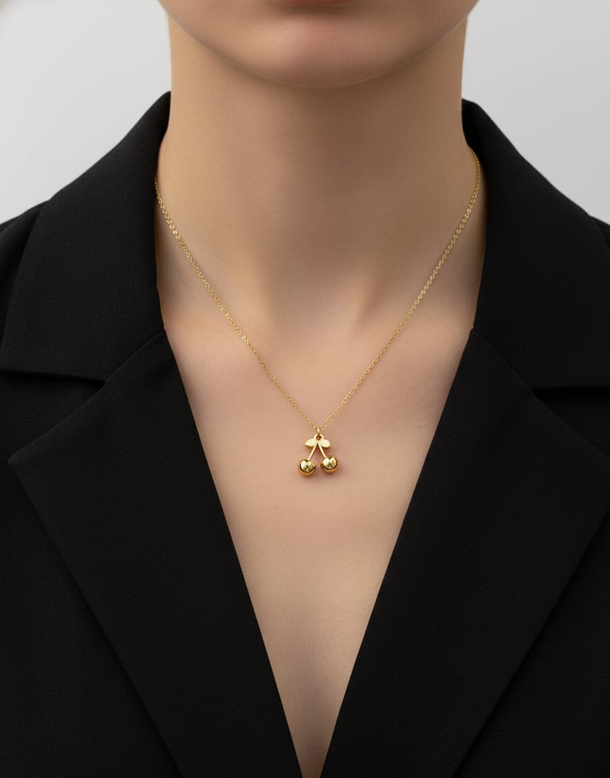 Cadena Cherry Dorada Para Dama