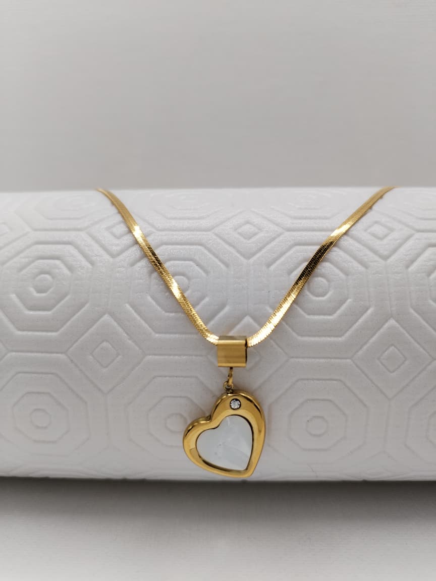 Cadena White Heart Para Dama