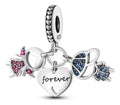 Charm Colgante Niña y Niño en Plata S925